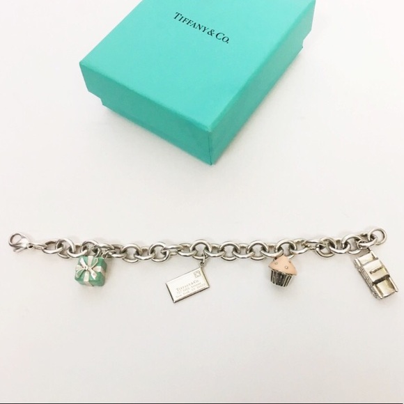 Tiffany & Co. Jewelry - Tiffany & Co silver enamel diamond charm bracelet